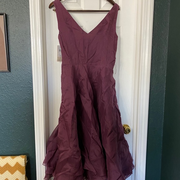 Chetta B Plum Organza Cocktail Dress NWT size 10 - Picture 3 of 7